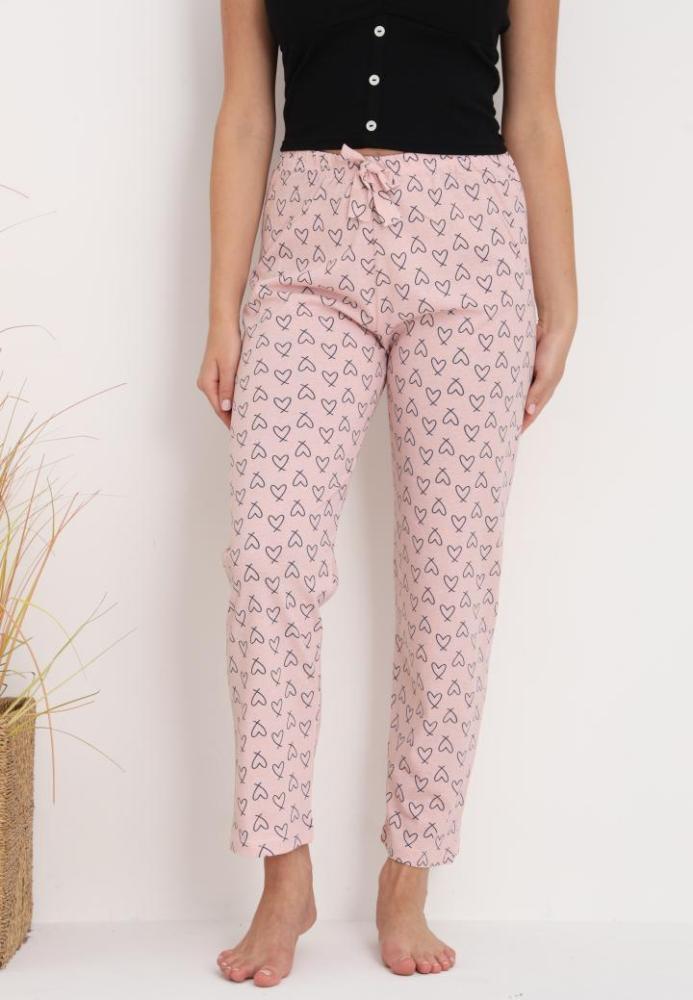 Pantaloni de Pijama Dama ,Culoare Roz Pudrat cu Negru ,Engros